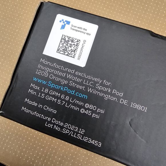 SparkPod 6" Luxury Rainfall Shower Head Black High-Pressure Black Matte - Picture 6 of 8